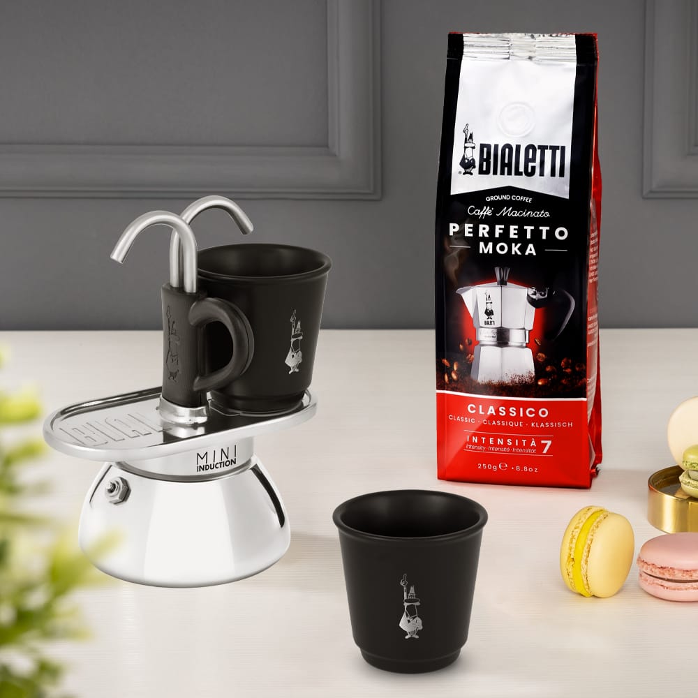 03 Mini Induction Bialetti Mini Indukcioni Set za Espreso za 2 Šolje + 2 Šoljice - Slika 1